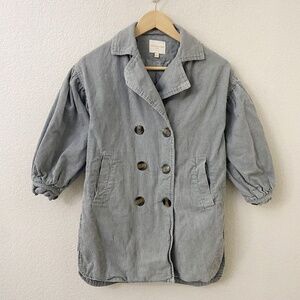 Chelsea & Violet Corduroy Jacket Girls Size Small Double Breasted Puff Sleeves